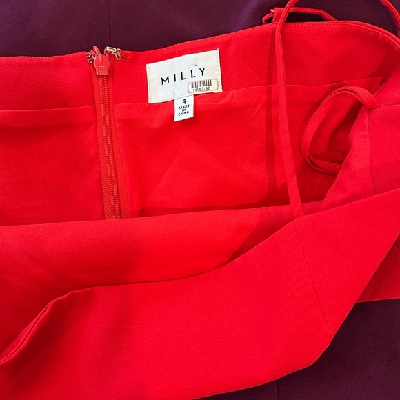 Milly Cady Colorblock Red Purple Sleeveless Pencil Dress- Size 4 - Picture 9 of 9